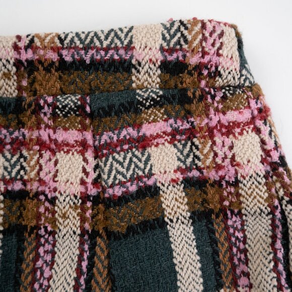 PINK LILY plaid mini skirt with gold buttons size S - Picture 7 of 9